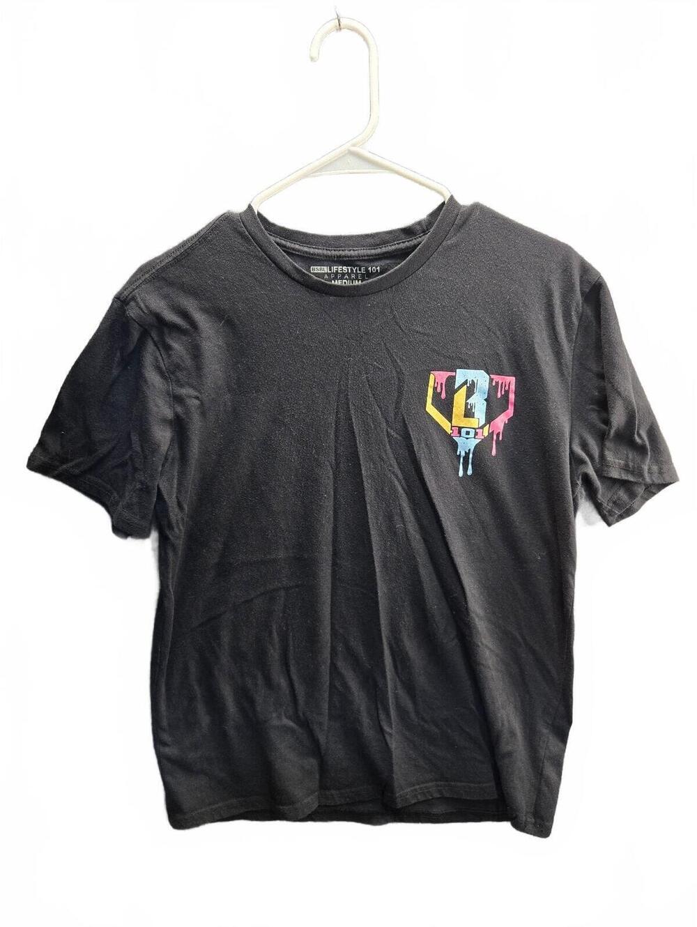 BSBL Lifestyle 101 Black Graphic Baseball Lifestyle T-Shirt  Adult Medium